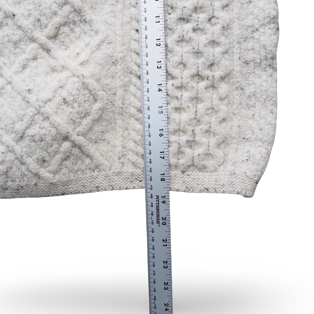 Oak Tree Original Cream Speckled‎ Cable Knit Roll Neck Wool Sweater Womens Small - Picture 9 of 9